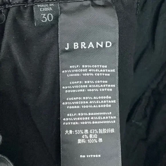 J Brand Piper Jogger Pant Black Cotton Blend Elasticized Paper Bag Waist Size 30 - Picture 7 of 13